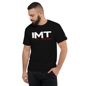 IMT (I Am Triumph) Men’s Champion T-Shirt (White/Black/Red)