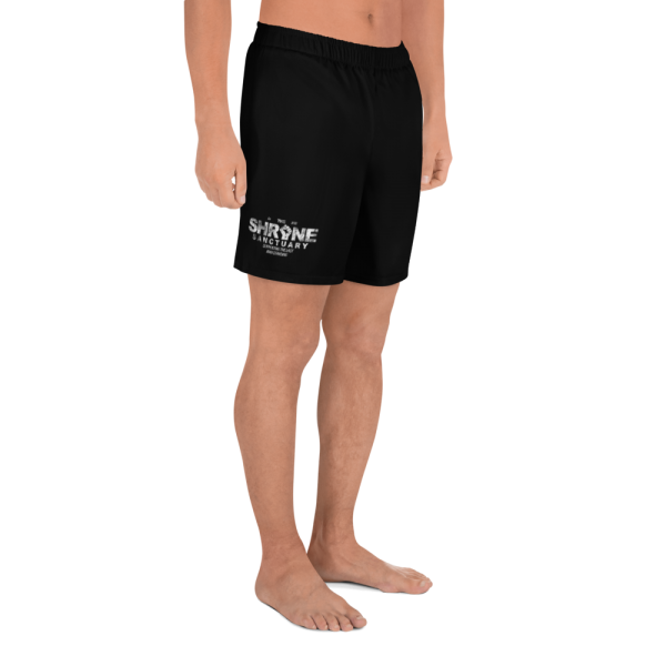 The Shrine Sanctuary - Men's Recycled Athletic Shorts (Black) - Image 2