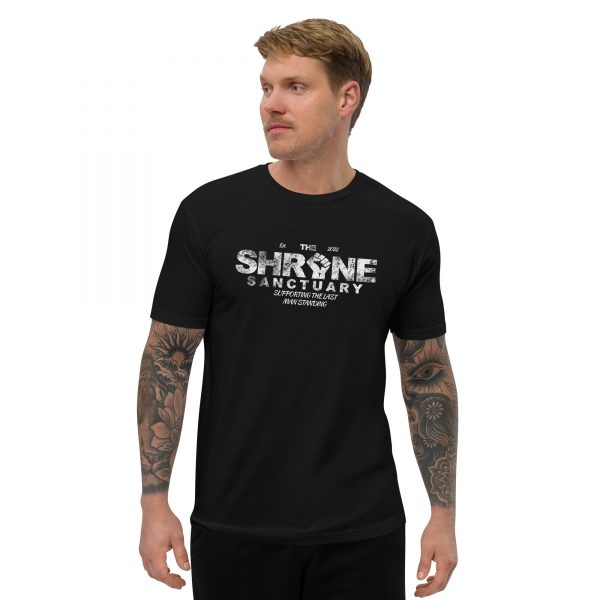 The Shrine Sanctuary - Mens Fitted Short Sleeve T-shirt (White Lettering) - Image 3