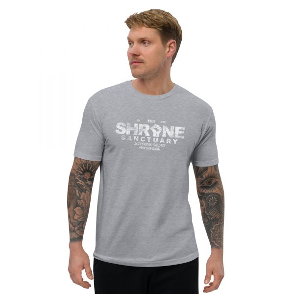 The Shrine Sanctuary - Mens Fitted Short Sleeve T-shirt (White Lettering) - Image 9